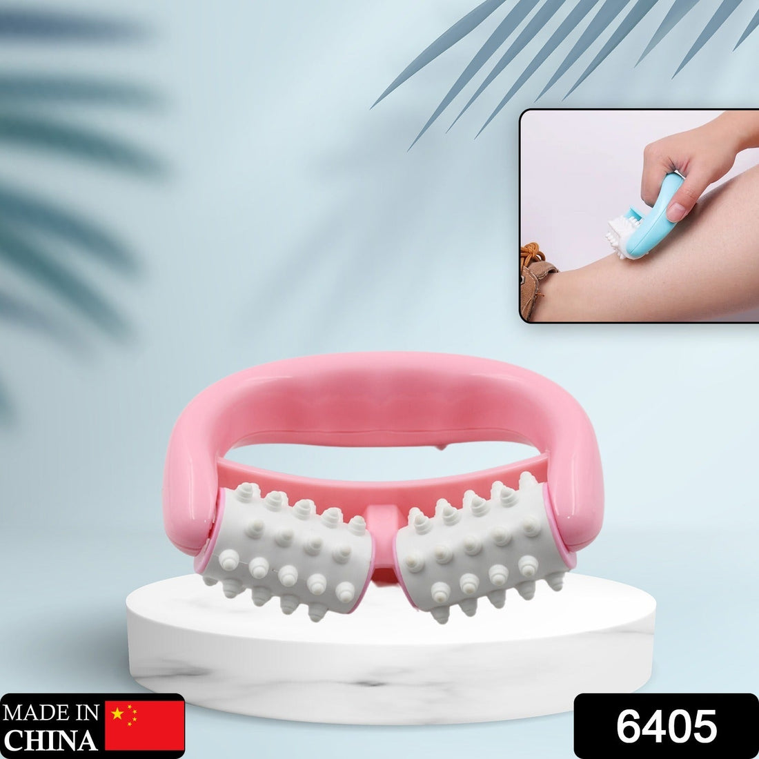 Manual Round Handle Plastic 2 Rollers Massage Roller Cellulite Roller for Legs, Arms, Back, Muscle Pain Relief and Muscle Relaxation - Shopmania Wholesale