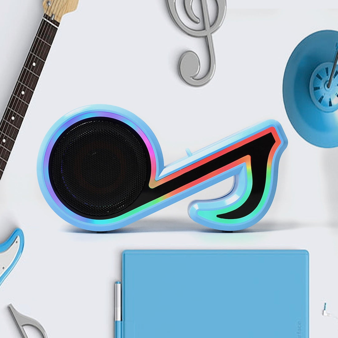 Mini Portable Music Note Shape Speaker Subwoofer Colorful Musical Note LED Lighting Sound For Creatives Gift Computer Phone Sound Equipment Bluetooth speaker (Media Player) - Shopmania Wholesale