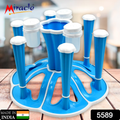 Miracle Plastic Glass Stand / Tumbler Holder / Glass Holder for Kitchen / Dining Table 6 Glasses Stand With 3 Pepper Salt (Moq :- 2 Pc) - Shopmania Wholesale