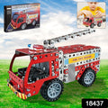 DIY Metal Fire Truck Building Blocks Set