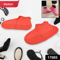 Non-Slip Silicone Rain Reusable Anti skid Waterproof Fordable Boot Shoe Cover (Medium Size / 1 Pair / Red) your brand