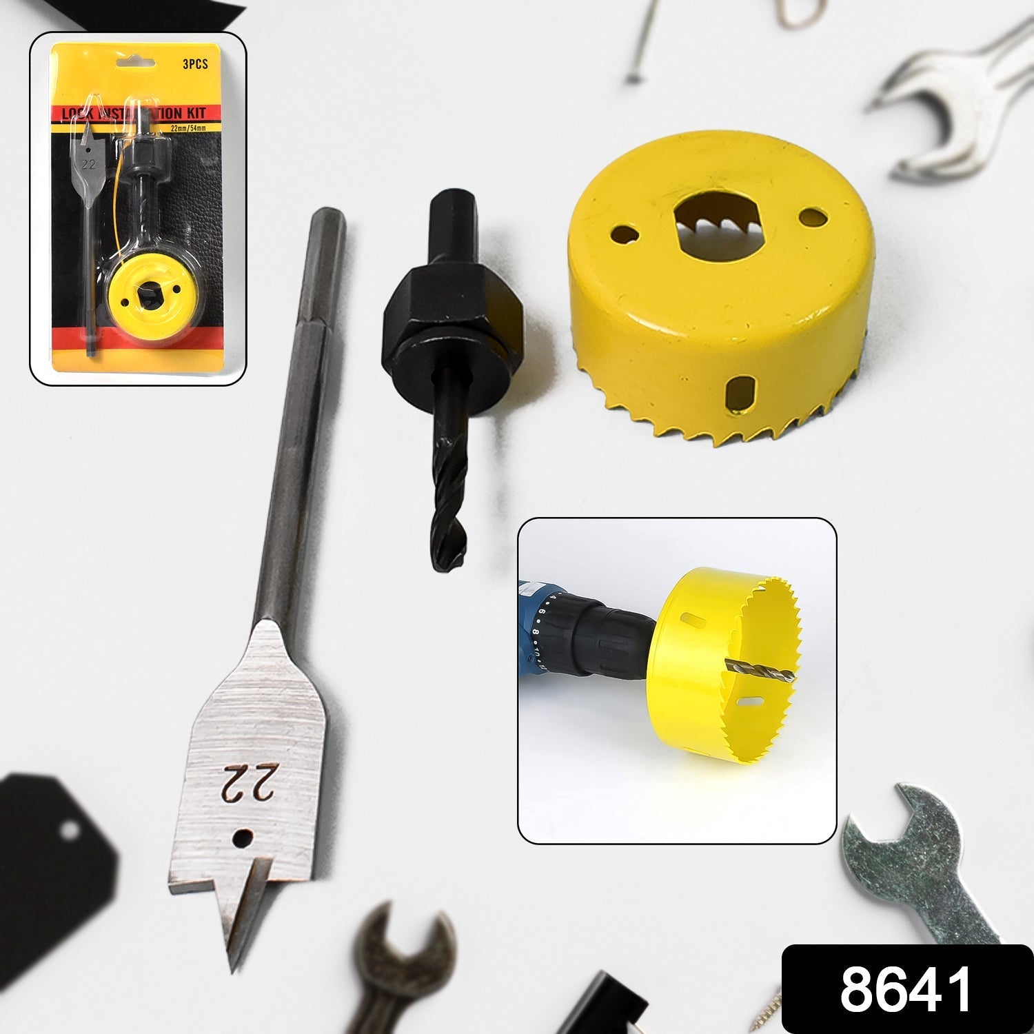 Door Lock Installation (22mmx150mm) Hole Saw Kit (1 Set) your brand