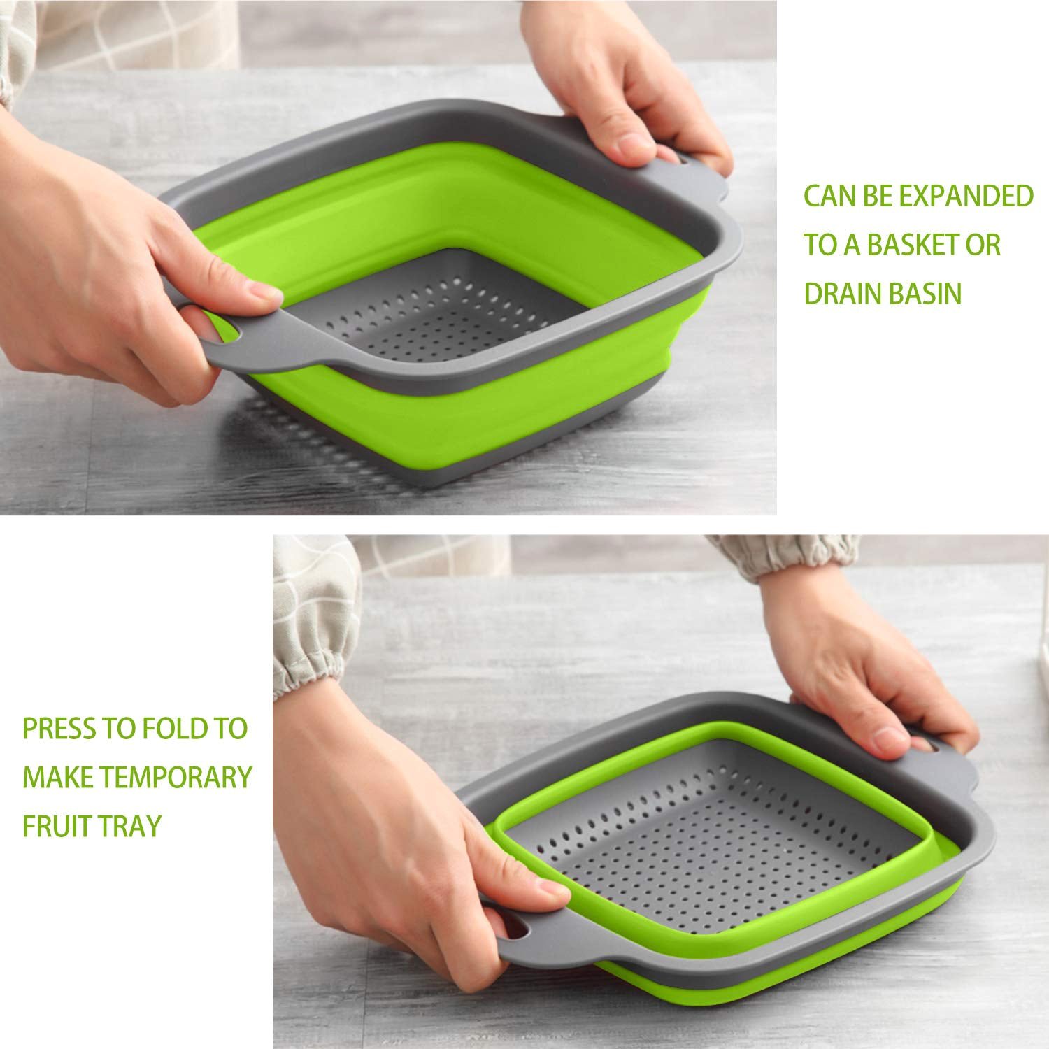 Silicone Square Plastic Folding Collapsible Durable Kitchen Sink Dish ...